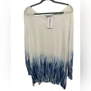 Tie Dye Long Sleeve Tee Blue & White Size 2X. NWT